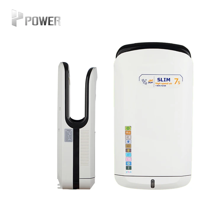 Abs+Uv Material Toilet Brushless Wall-Mounted Infrared Jet Hand Dryer