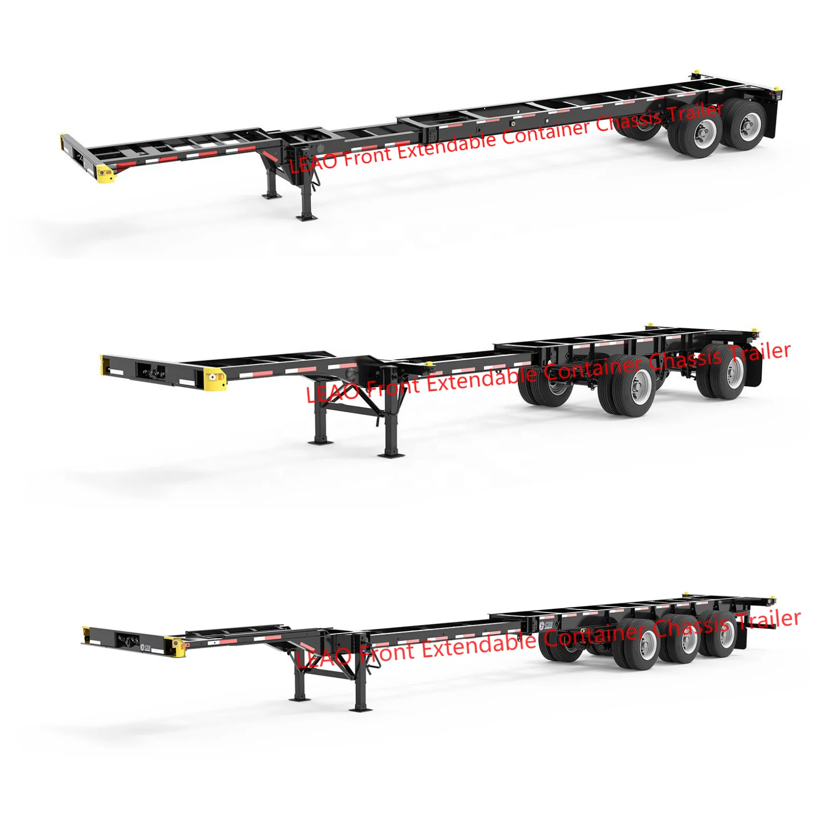 2022 The Most Popular Low Chassis Container 20/40 ft Combo Tandem container chassis Extendable Intermodal Chassis Trailer