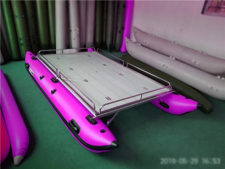 Factory Wholesale Portable Catamaran dinghy Fishing Raft Inflatable Fishing Boat