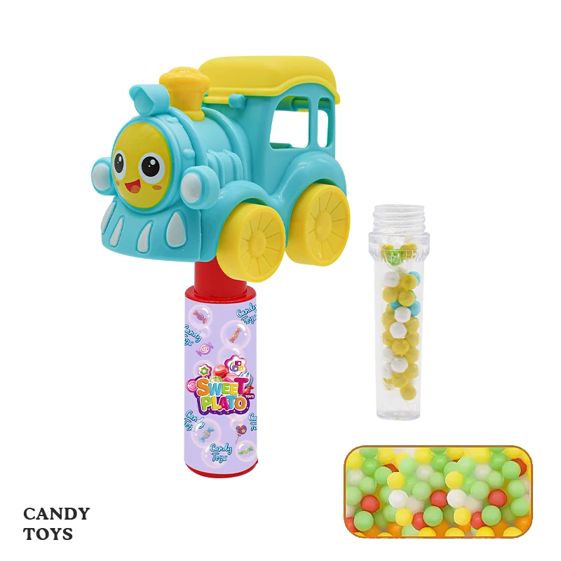 Cheap Candy Toys Funny Cartoon train Hand Fan Kids Hard Candy hot car