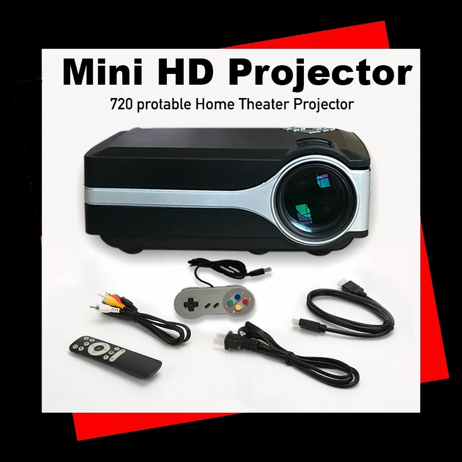 [OEM HOT 720P] Factory Directly selling New Mini Native HD 720p LCD LED Home Theater Projector Cinema Film Movie Video Projector
