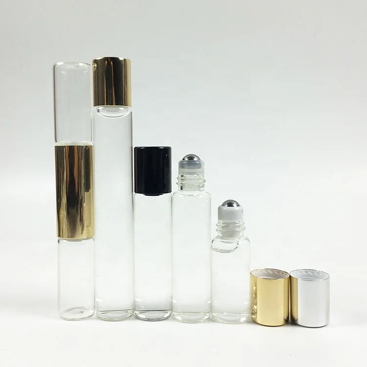Wholesale clear Attar 3ml 5ml 10ml Perfume Roll on Bottle empty Roller Bottles for essential oils eye cream