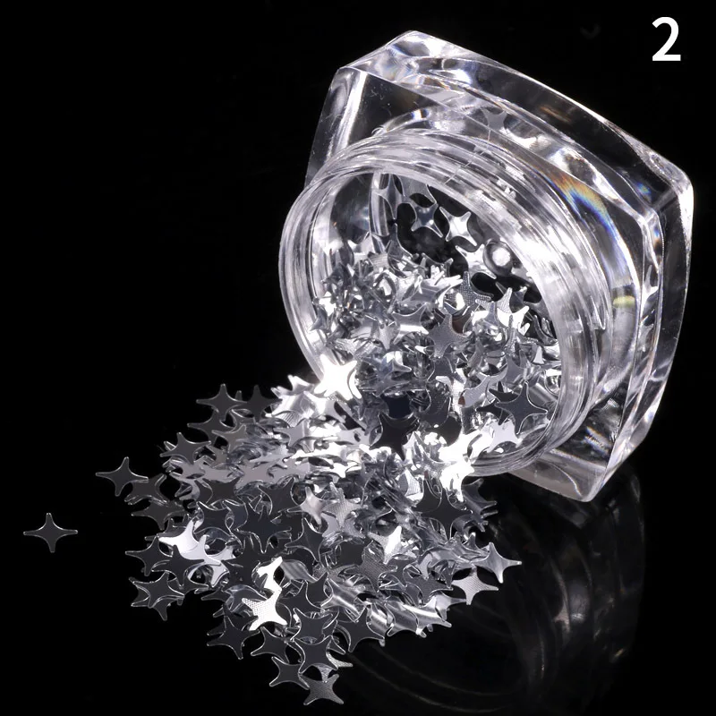 DIY Start Shape Sequins Nail Dacorations Holographic Shinny Glitter Silver Sequins Loose Nail Art Glitter Sequins