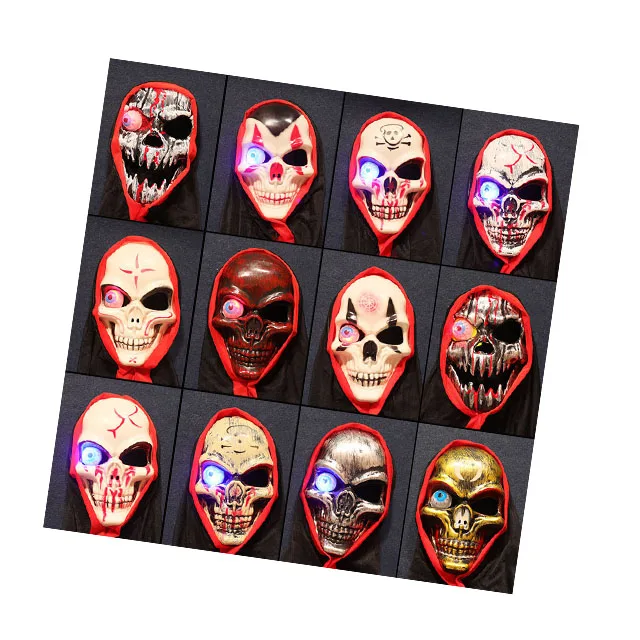Hot Sale High Quality Unisex Halloween Scary Devil Ghost Full Head Led Lights Party Mask