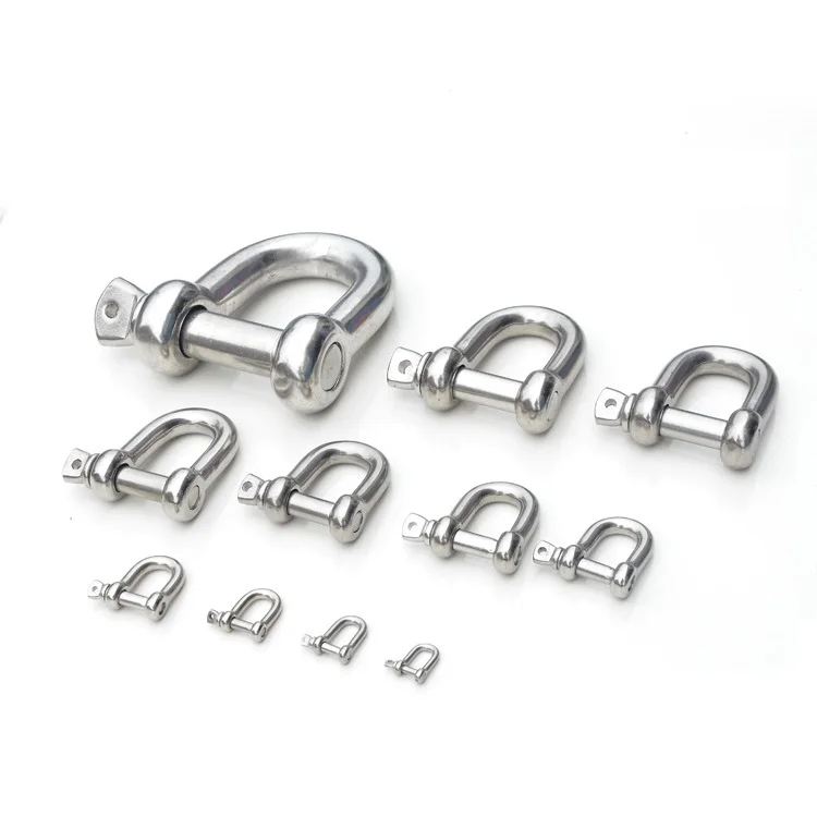high-strength stainless steel marine rigging d shackle for anchor chain
