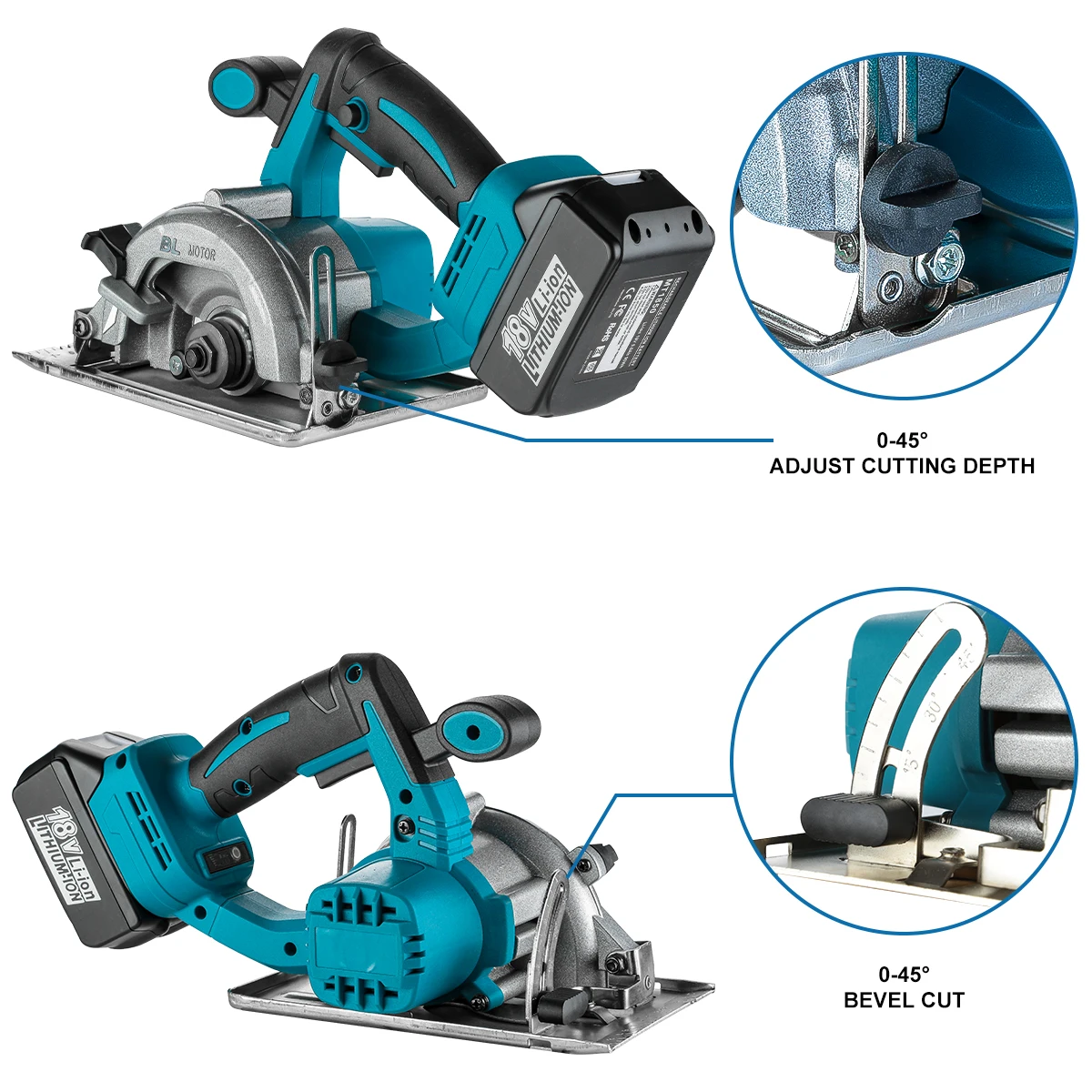 5 Inch Brushless Table Saws For Wood Cutting Electric Circular Power Saw Machine For Makita Cordless Circular Saw
