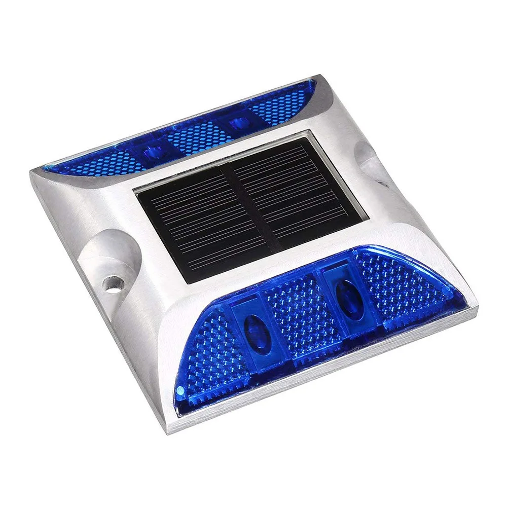 Waterproof 4LED Flashing Solar Road Stud Light Security Warning Lamp For Pathway