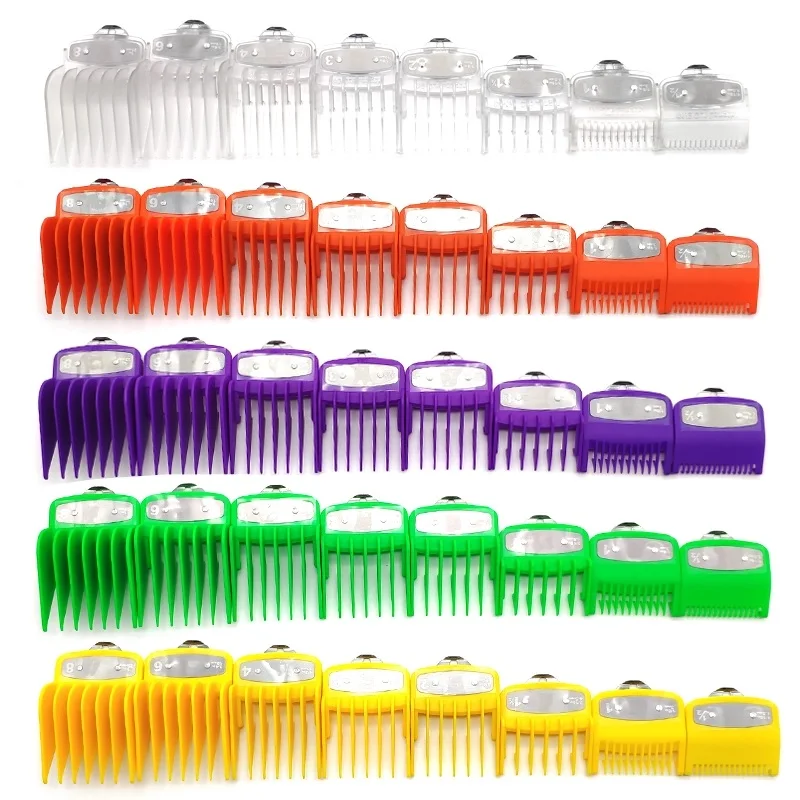 
10 size Colorful Guide Comb with metal clip , Multiple Sizes Metal Limited Combs, Hair Clipper Cutting Tool High Quality 