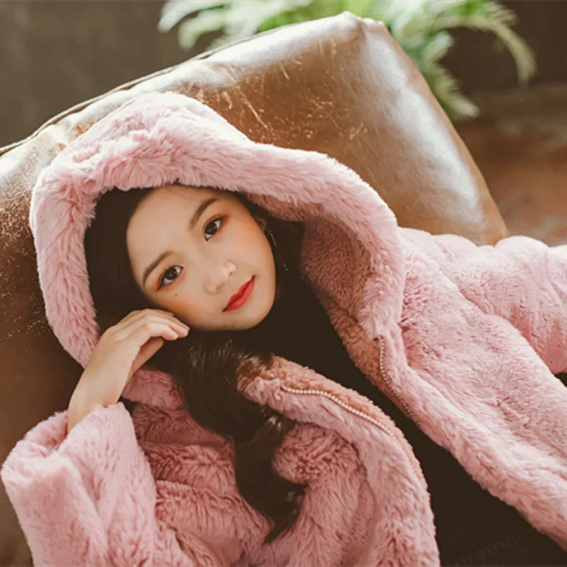 Winter Warm Kids Jacket Hooded Fur Girls Coats Cartoon Cotton Children Outerwear Thick Windproof Teenage Clothing Windbreaker