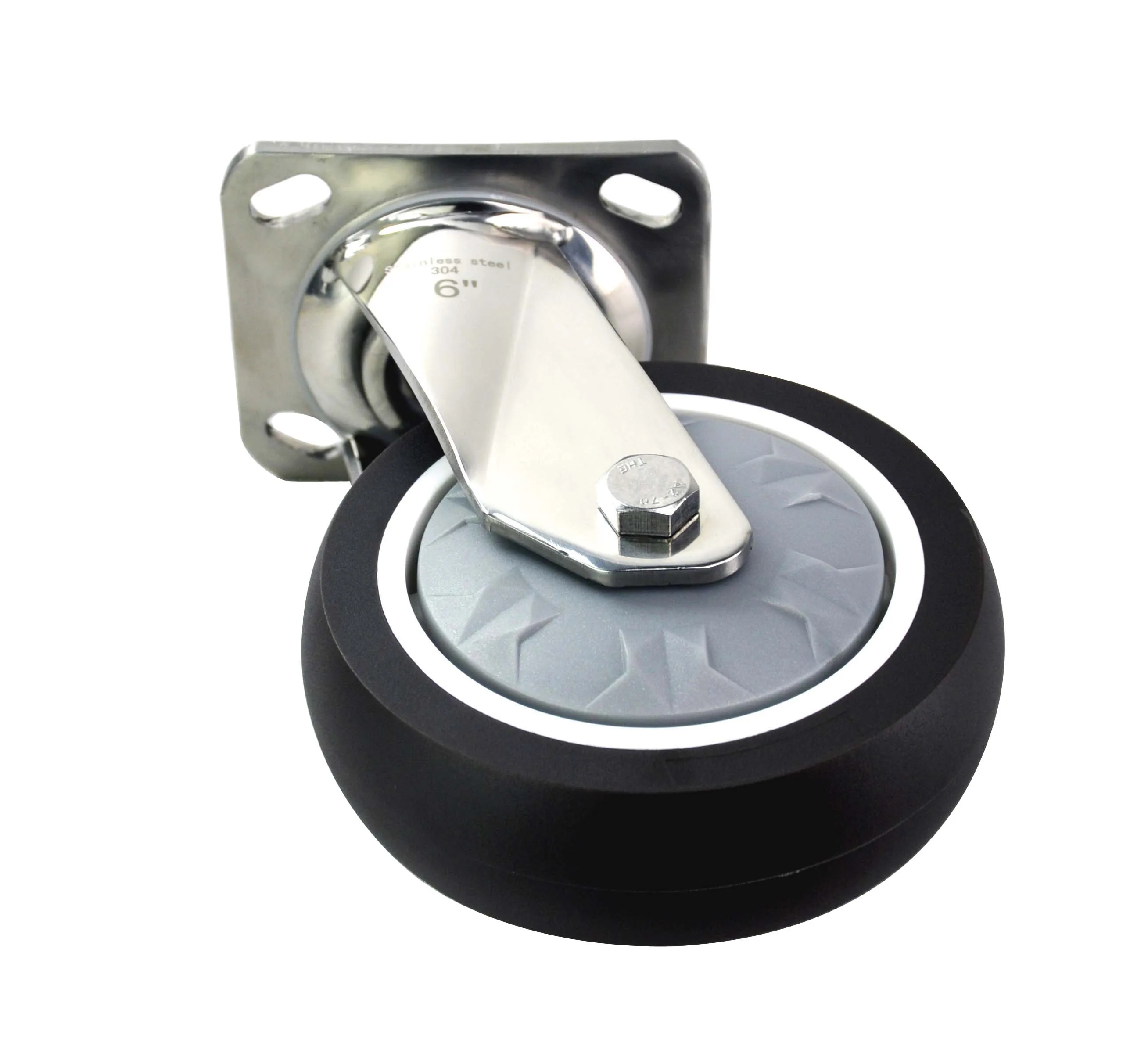 
Source factory products 6X2 Swivel Mute Double ball bearing Heavy duty 304 stainless steel TPR caster wheel 