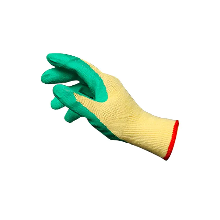 
Wholesale best quality green 21 cotton latex coated knit safty thermal working glove crinkle finish 