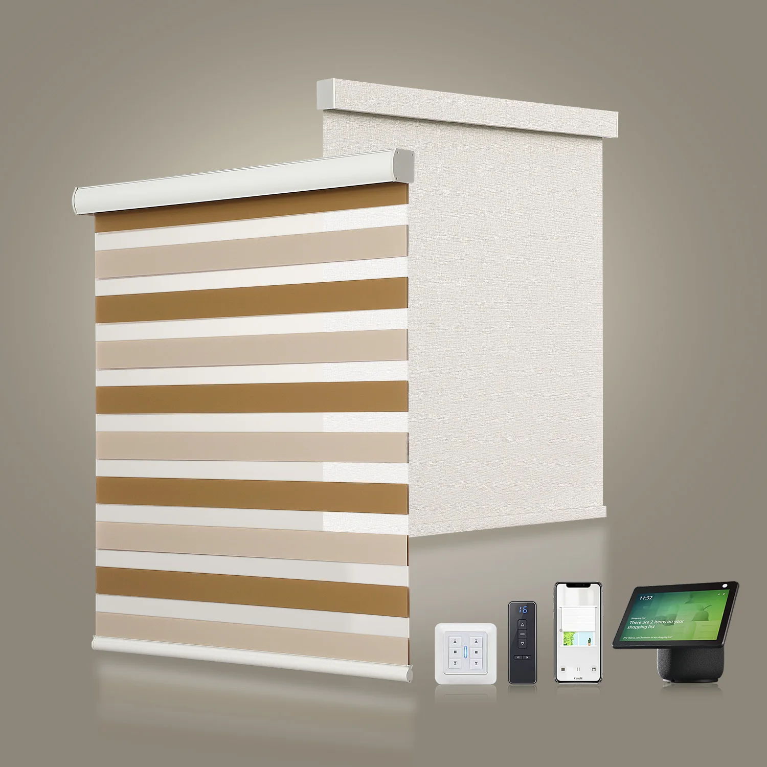 OEM/ODM Factory Motorised Electric Wifi Indoor Hotel Window Remote Control Zebra Blinds