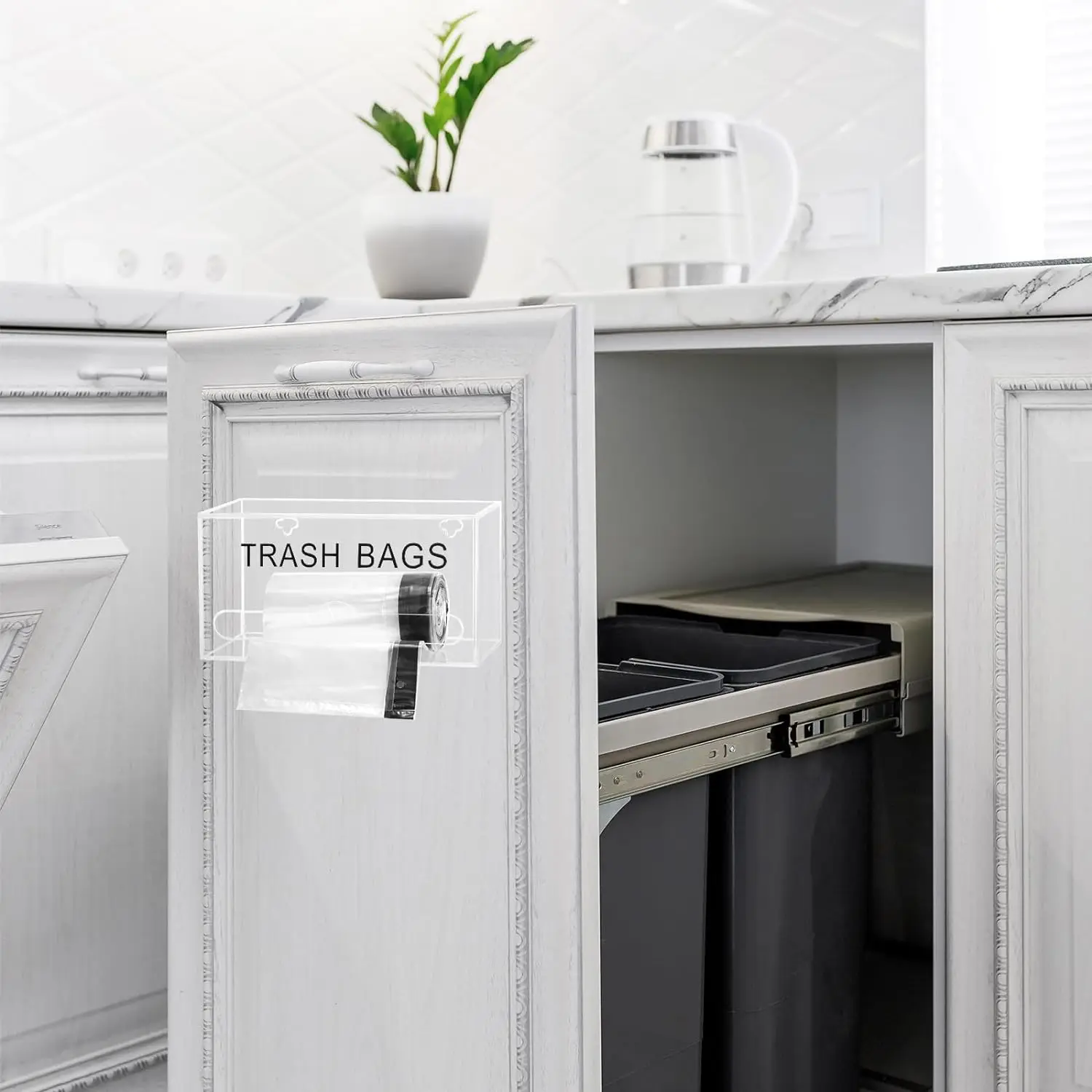 Customised acrylic rubbish bag dispenser roll holder wall mount, rubbish bag organiser dispenser, rubbish bag dispenser holder