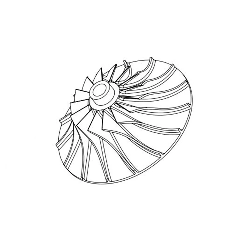 Custom made 5 axis CNC machine center Three - dimensional flowing impeller turbines for high speed blower