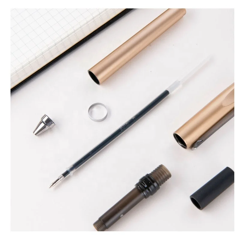 fashion business gift metal clip multicolor gel pen custom logo signature black gel pen