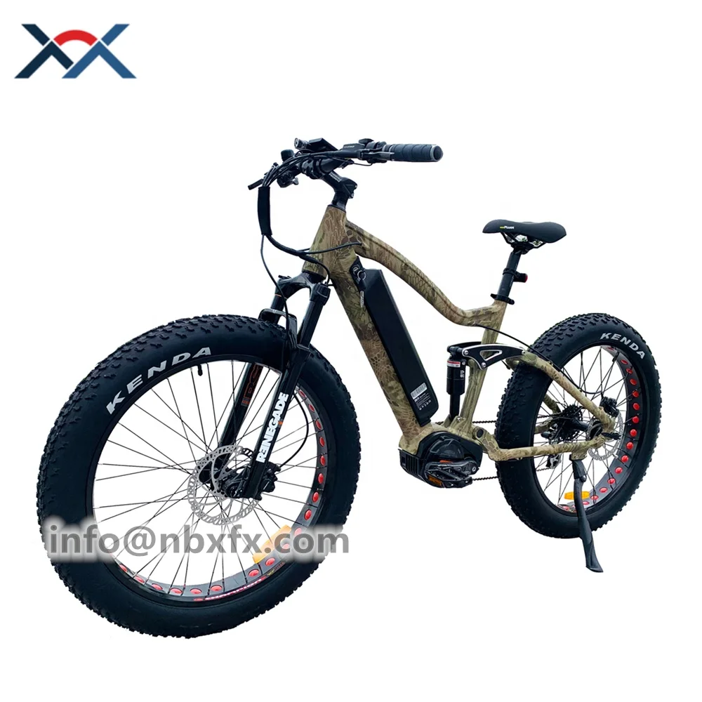 Big Power 1000W Mid Drive Electric Bicycle 21Ah Lithium Battery Full Suspension Ebike MTB Hunting Bike