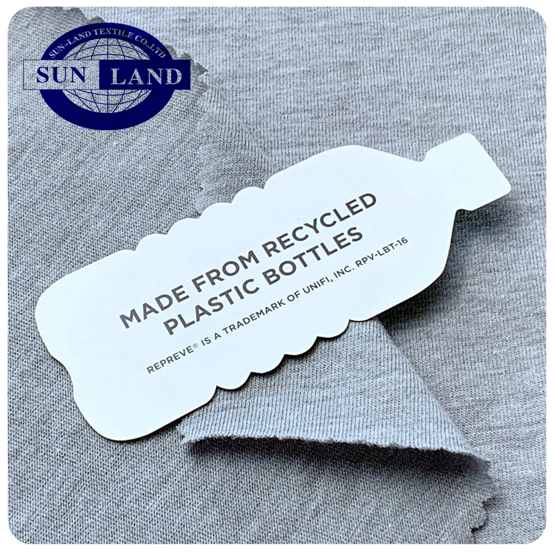 Eco-friendly CVC 60% Recycled Polyester 40% Cotton Knit Single Jersey Fabric for T-shirt Sportswear