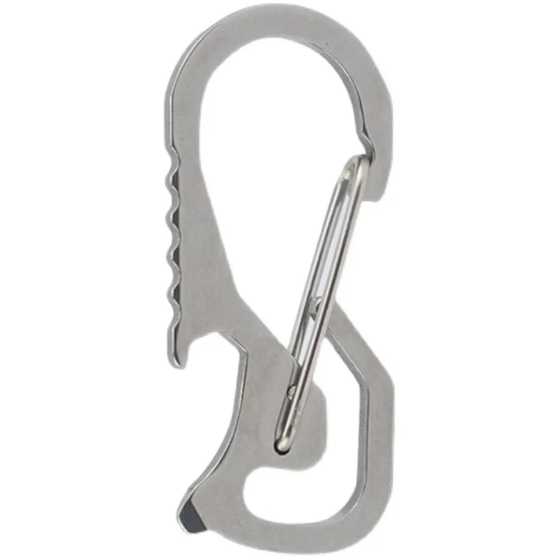 Stainless Steel EDC Tool Heavy Duty Keychain Carabiner Multifunctional EDC Key Clip with Bottle Opener Screwdriver