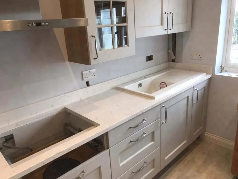 Artificial Stone Sparkle White Flooring B Class Quartz Prices