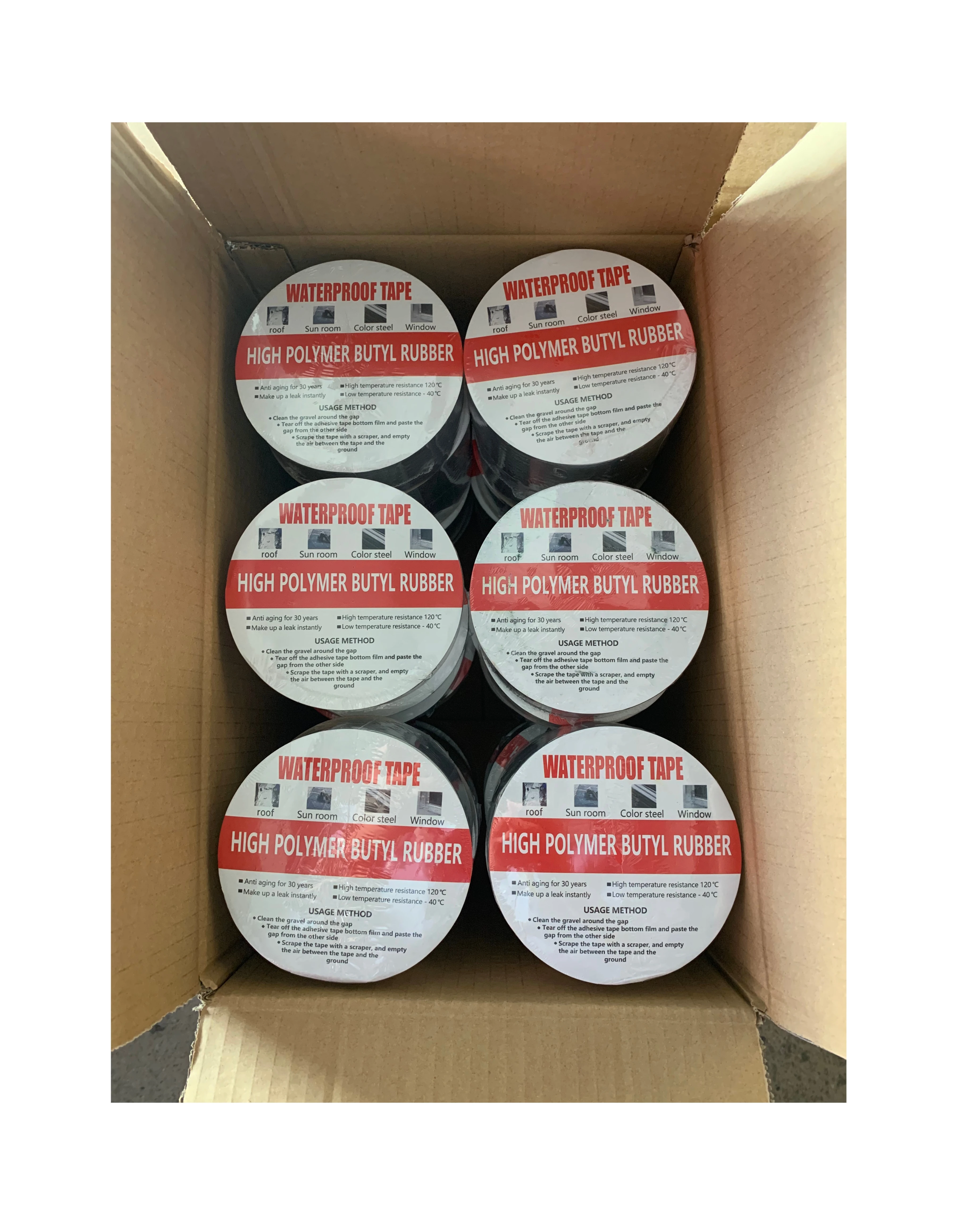 The factory hot sells 5cm*5m Butyl Tape Waterproof Butyl Tape Aluminum Butyl Repair Tape