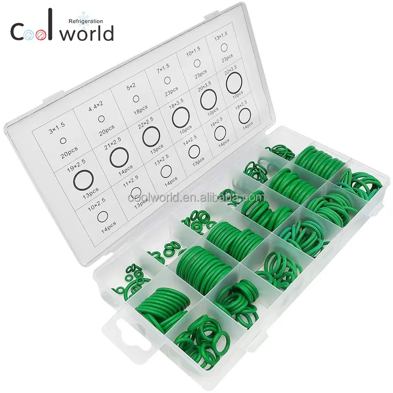 18 sizes 279pcs assortment NBR green rubber o ring kit