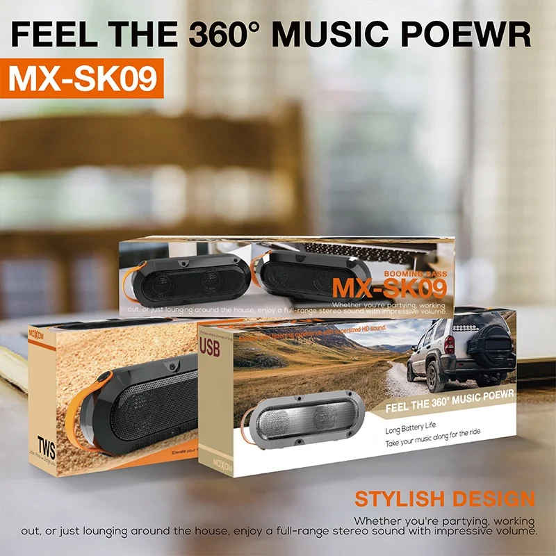 MOXOM Portable Music Speaker 10W Wireless Speaker with Powerful Louder Sound with Rich Bass
