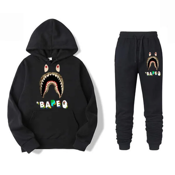 New arrival womens tracksuits 2 piece backwood hoodie outfit sets black two piece pants set women clothing 2021