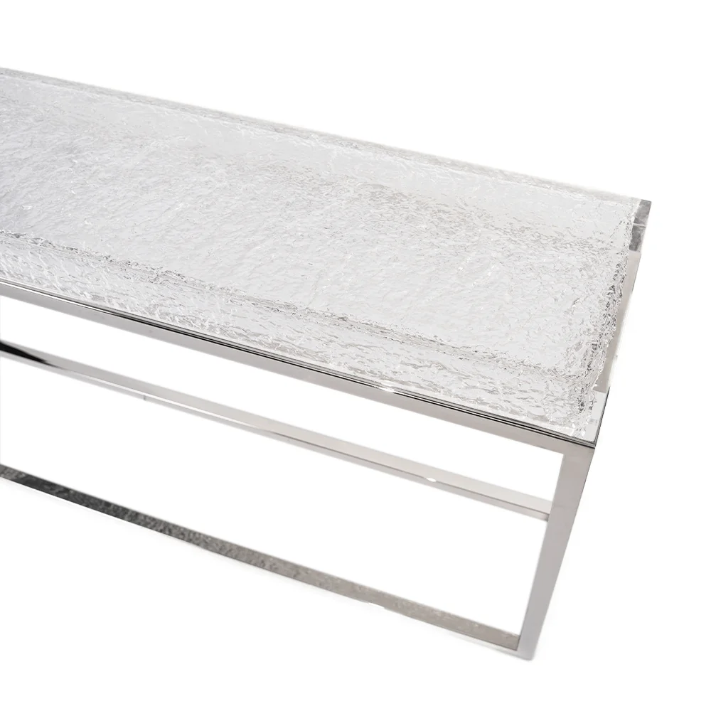 Transparent Acrylic Corner Table Stainless Steel Console Table Acrylic resin epoxy art design itallian Console Table
