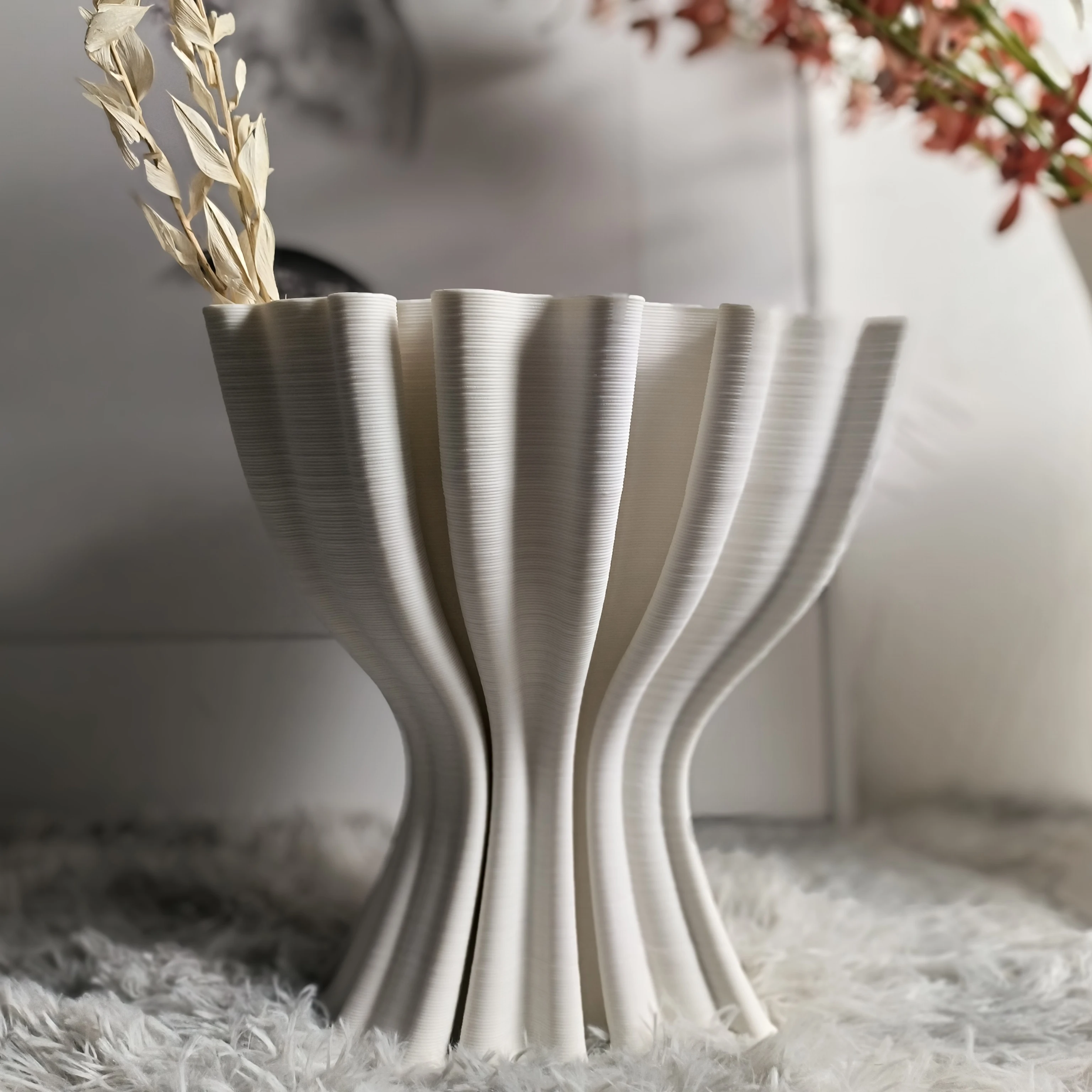 SE7ART 3d Ceramic Printing Floor Vase Seasonal Luxury Home Decor Ceramic Large Plant Vases For Weddings Centerpiece