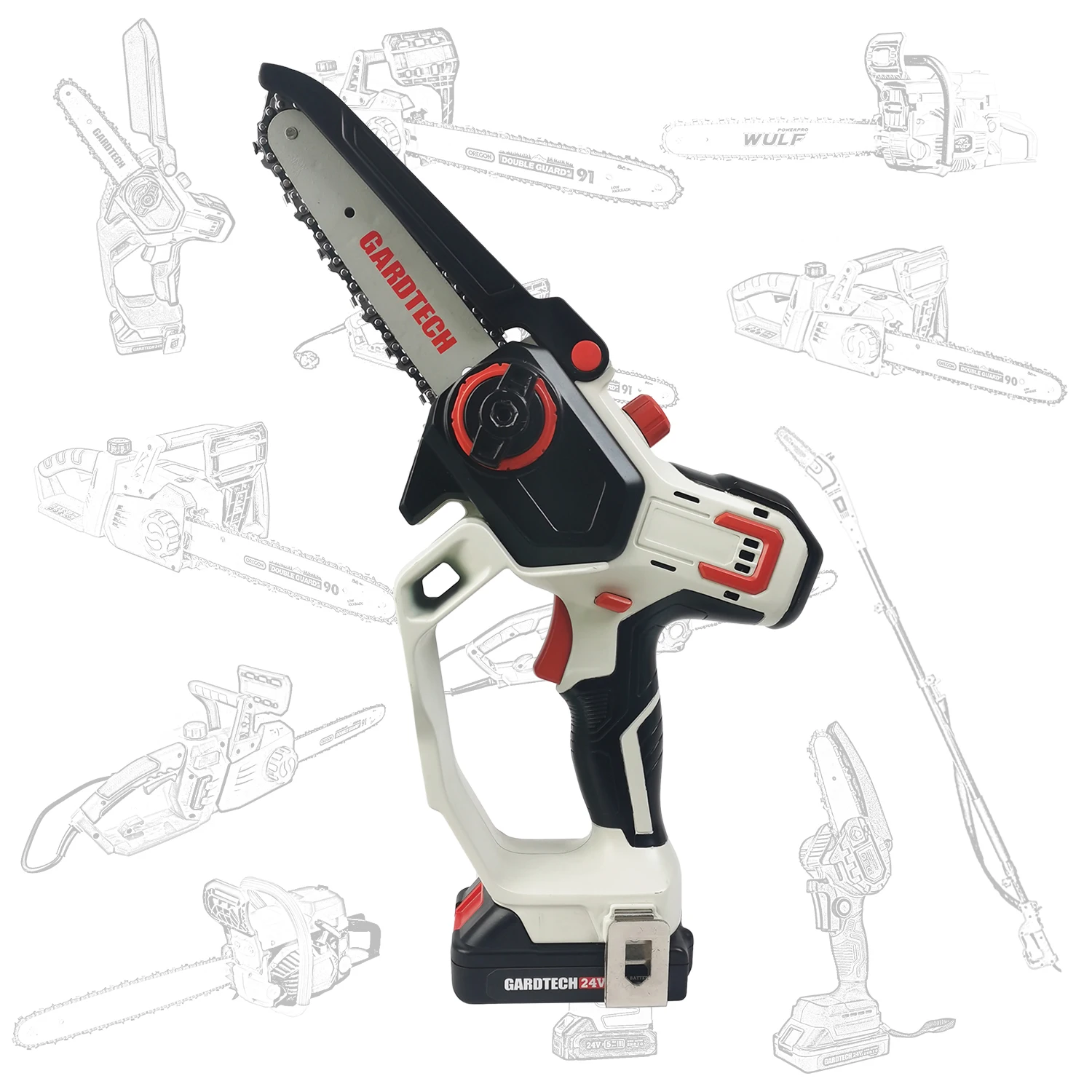 Vertak built-in oil pot handheld 6 inch mini chain saw lithium battery self-tensioning 20v mini-chainsaw
