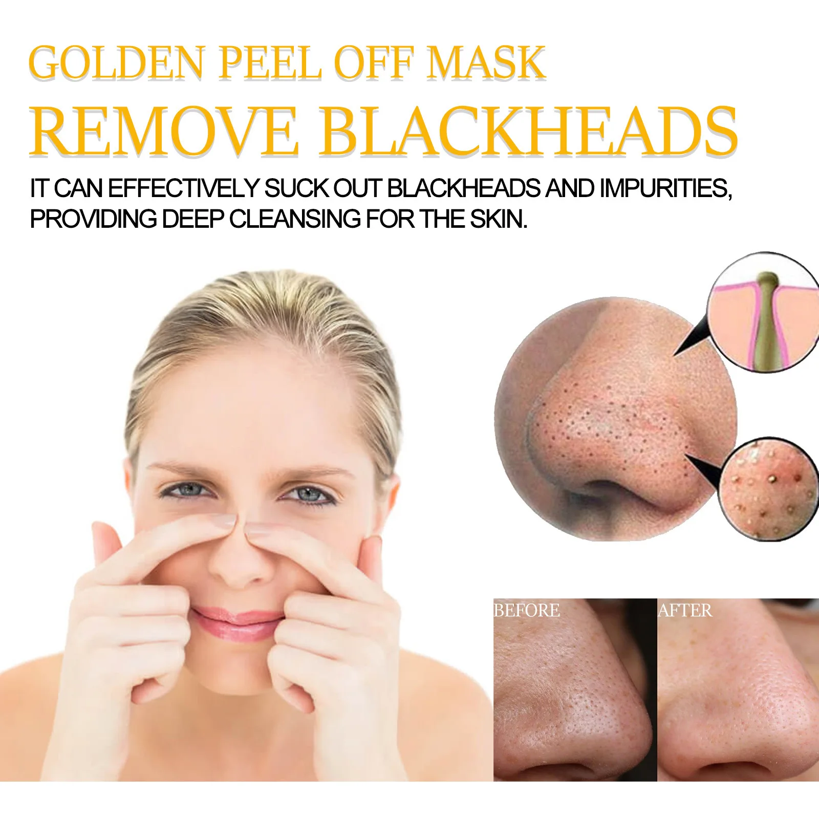 Private Label Face Peel Off Mask 24k Korean Anti Aging Facial Cleansing Beauty Remove Blackhead Clay Masks Custom OEM