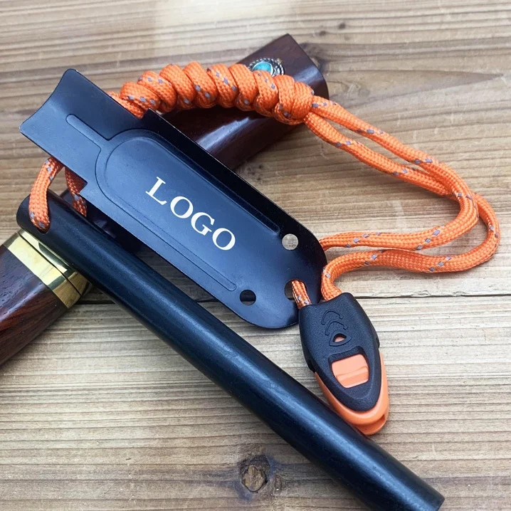 Reflective Paracord lanyard and Whistle Survival Emergency Kit Camping Survival Ferrocerium Rod Fire Starter