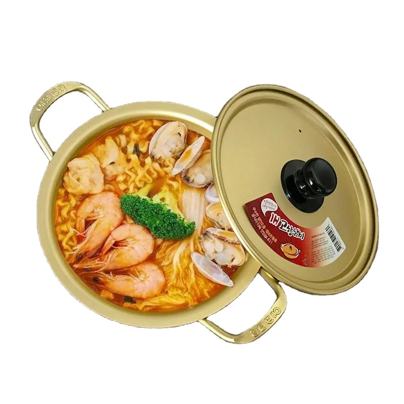  Корейский стиль Лапша для рамен Корейская кухня суп лапши миниатюрная кухонная посуда золотой цвет алюминиевая