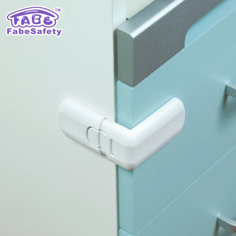 Fabe L Shape Baby Safety Cabinet LocksStrong Adhesive Plastic Baby Proofing Cabinet Kitchen System Feature Kids Furniture