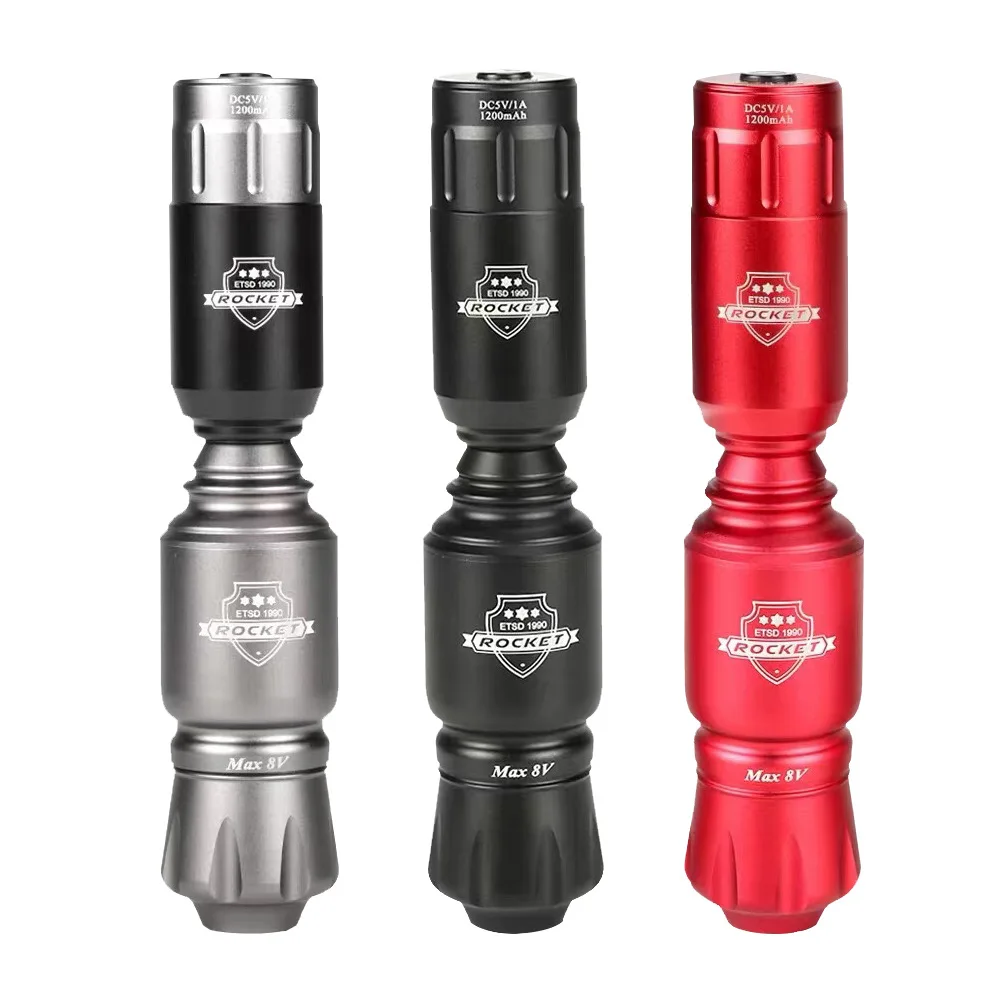 Rocket Tattoo Machine Pen Type Power Set Rotary Short Rockets Wireless Machines Battery Mini Motor Kit RCA