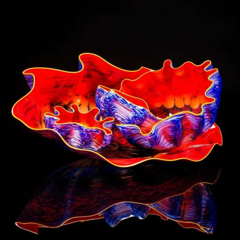 Gorgeous Painting Stained Art And Craft Ornamental Murano Glass Bowl Decoration for Home Natural Crafts