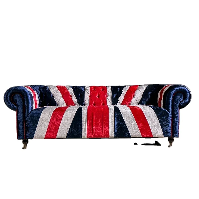 Luxury European Uk Flag Flannel New Classic Furniture Sofa