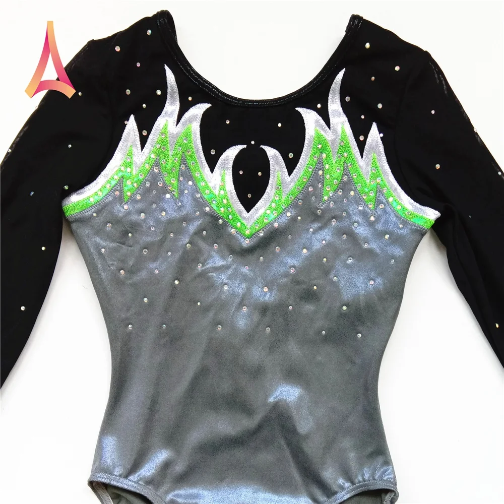 Шикарные гимнастические трико с длинным рукавом для девочек