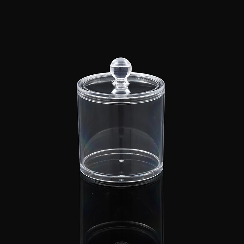 Clear Cylinder Box Plus Lid Dust Proof Design Individually Packaged Plastic Cosmetic Storage Box