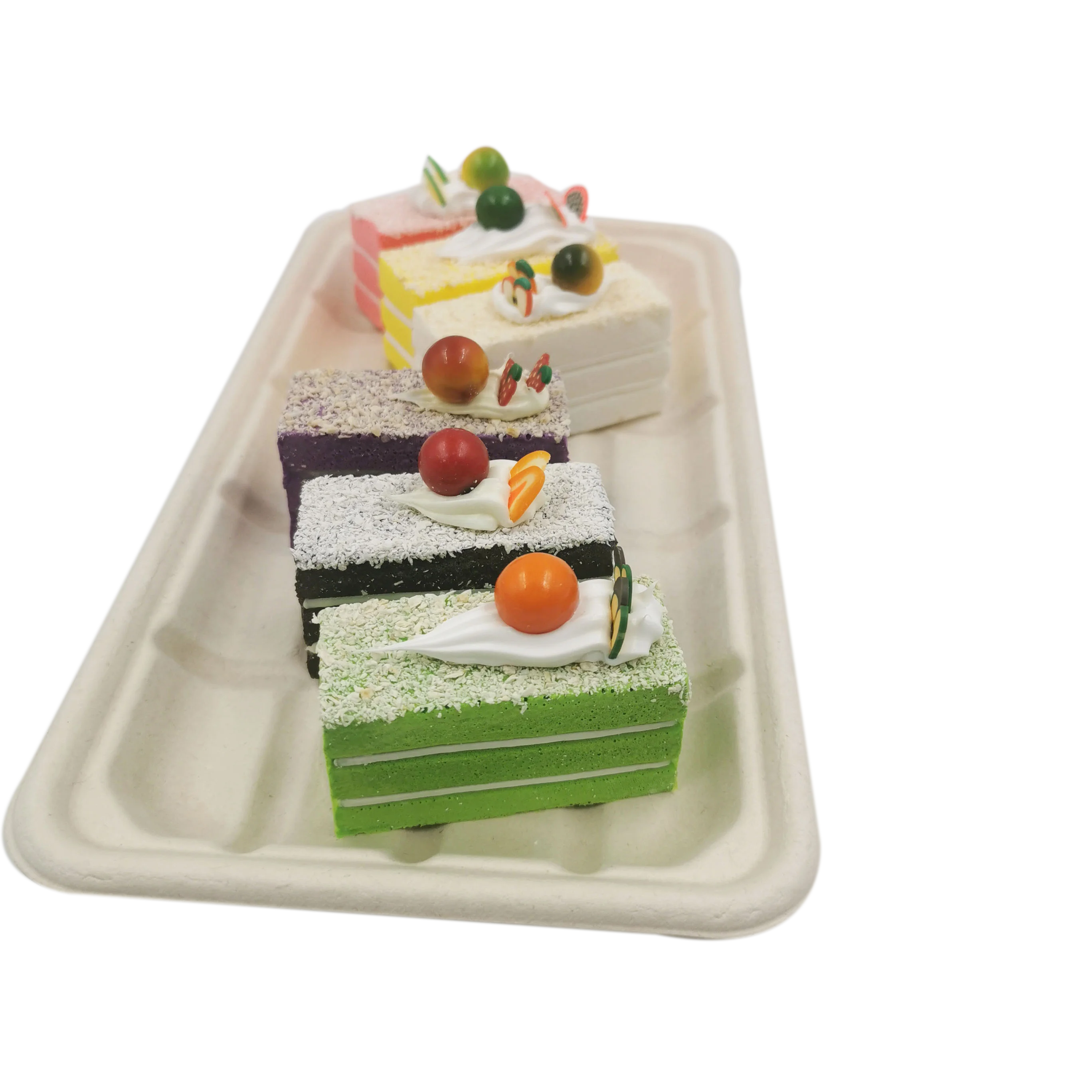 Disposable Compostable Trays Sugarcane Bagasse Paper Pulp Moulding  Trays