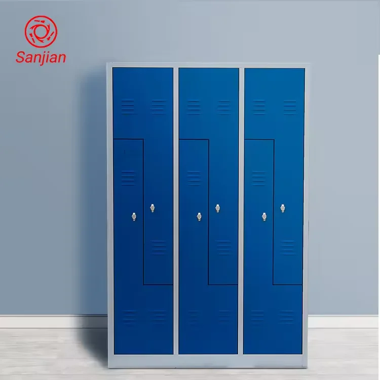 different colour steel iron almirah design  Z-shaped gym steel closet luggage storage locker changing clothes storage cabinet