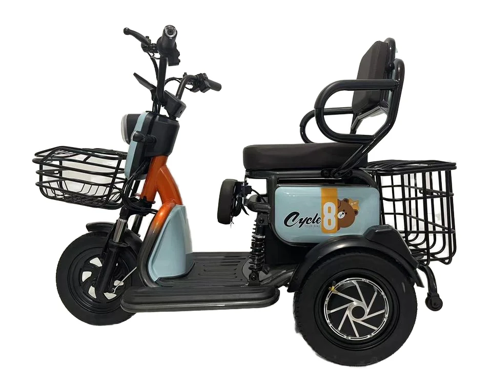 The electric tricycle with bright blue LED headlights is easy to operate and suitable for everyone to travel.