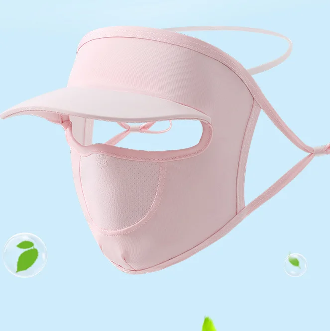 UPF50+ Cycling Sunscreen Uv Hat Neck Protection Ice Silk Full Face Cover Mask Sunblock Hoodie