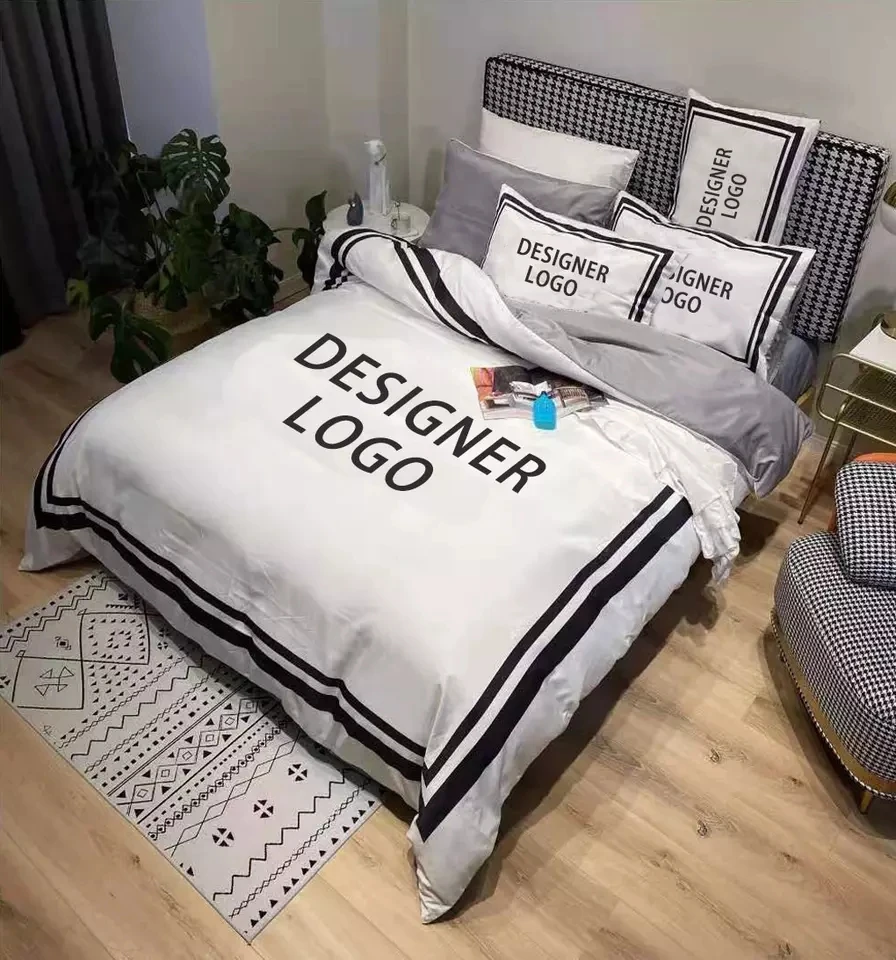 Лидер продаж, роскошный модный мягкий персонализированный Комплект постельного белья из 4 предметов с принтом на заказ