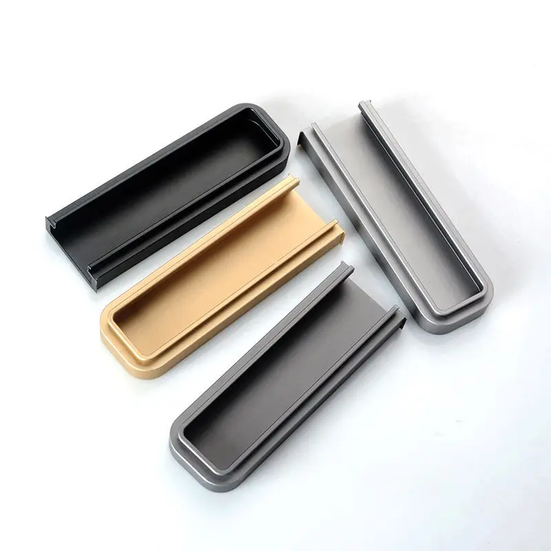 Aluminum Furniture Customizad Handles Invisible Flush Recessed Sliding Hidden Cabinet Drawer Closet Wardrobe Handles