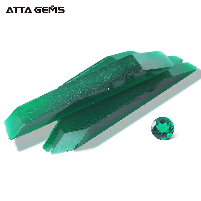 Hydrothermal Synthetic Emerald 6.5*6.5mm 1 Carat Round Cut Zambian Emerald Loose Gemstones