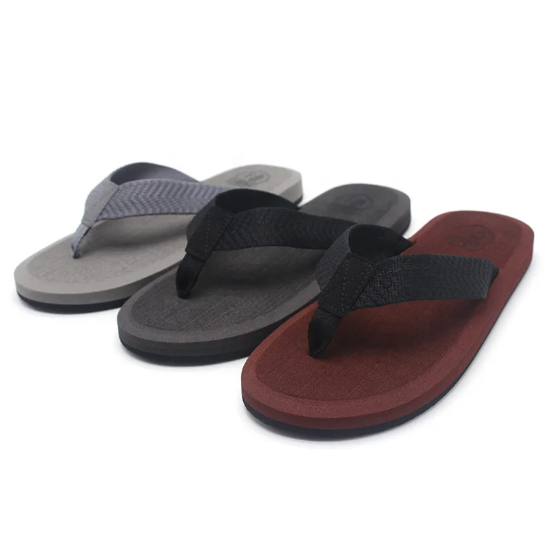 Модные холщовые удобные мужские классические шлепанцы на заказ уличные тапочки-стринги из ЭВА для мужчин