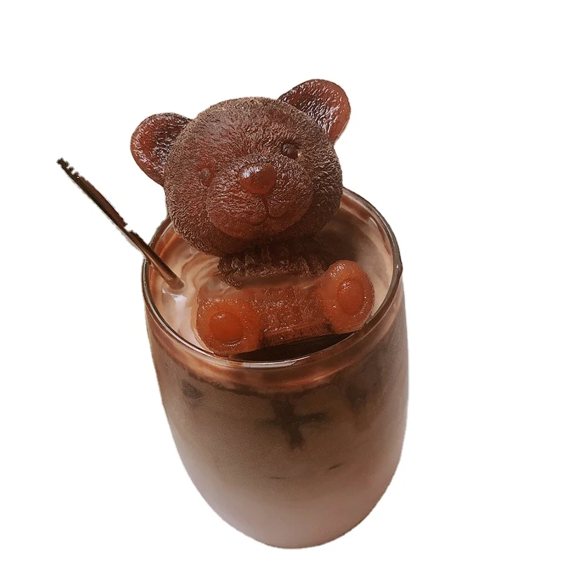 1493 Creative Milk Tea Coffee New Braided Bear Ice Cube Mould DIY Candle Gypsum Ice Maker