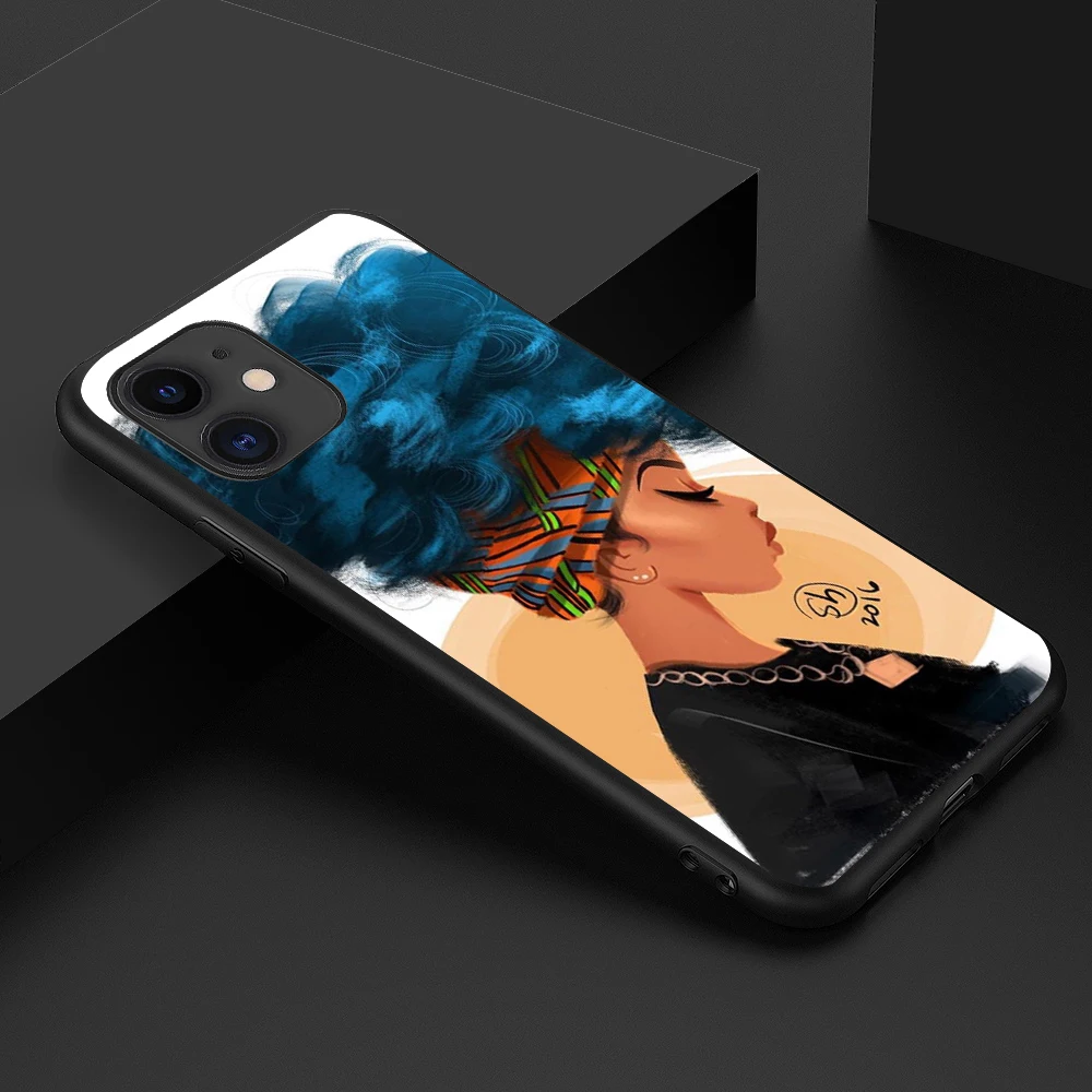 Wholesale Small MOQ Stylish Pretty Girl Magic Melanin African Black Phone Case For i phone 14 Pro Max Girl Phone Case
