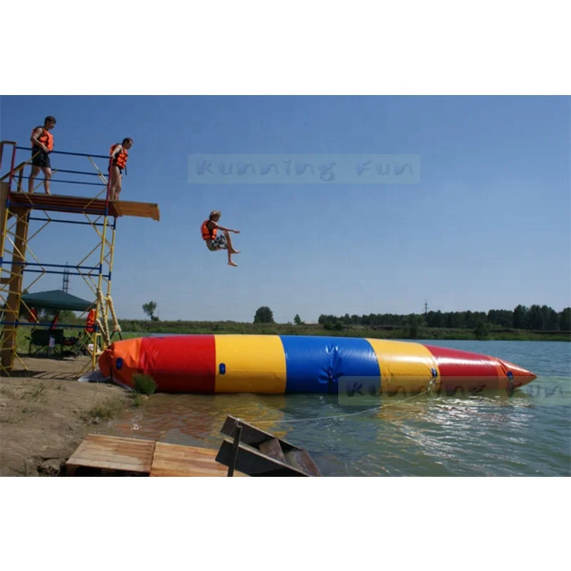 Inflatable Water Blob Water Park Game Equipment, Inflatable Catapult Jumping Pillow For Sale